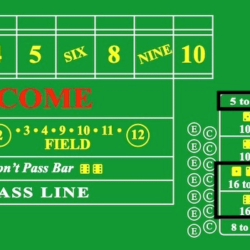 Craps world bet highlighted on table layout