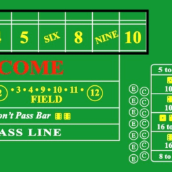 craps layout with place bet highlighted