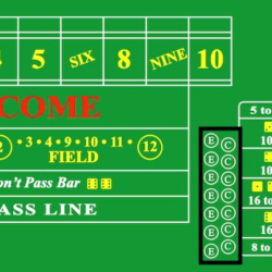 Any craps bet highlighted on table layout
