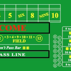 Craps table layout with odds bet options highlighted